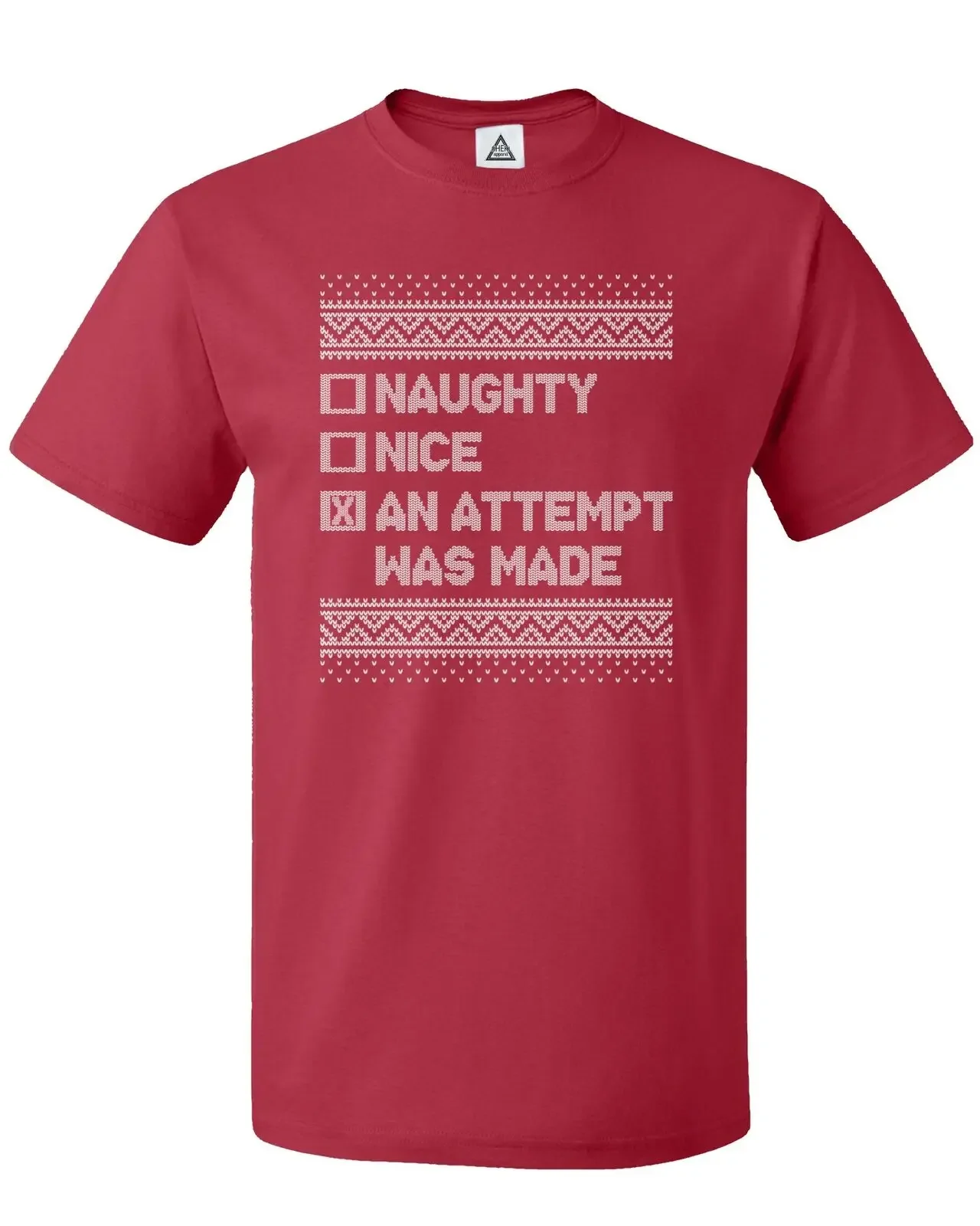 Christmas Naughty List Funny Check Box Ugly Xmas Unisex Tee Tshirt