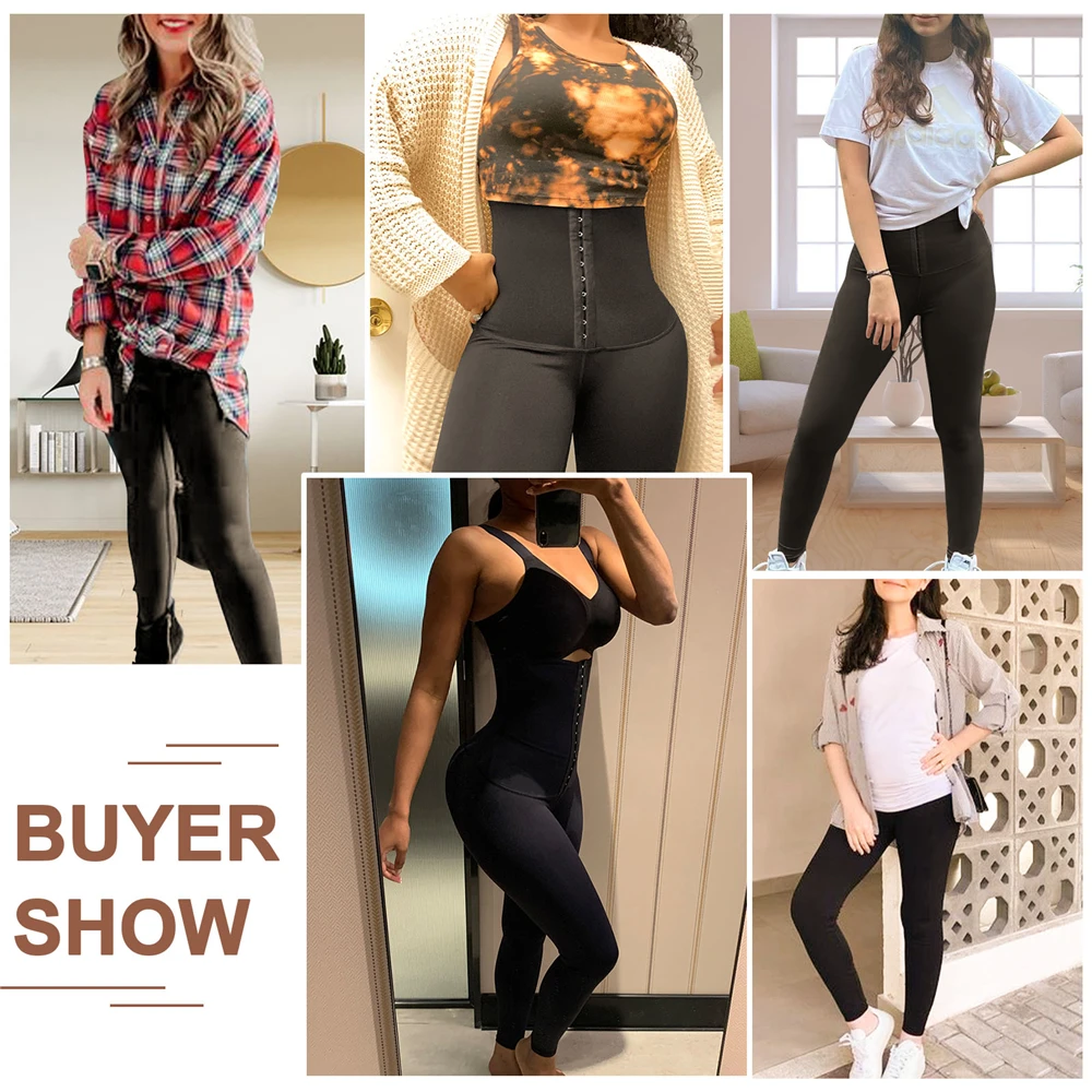 Women Leggings Waist Trainer Leggings High Waisted Tummy Control Slimming Pants Weight Loss Body Shaper Workout Fittness