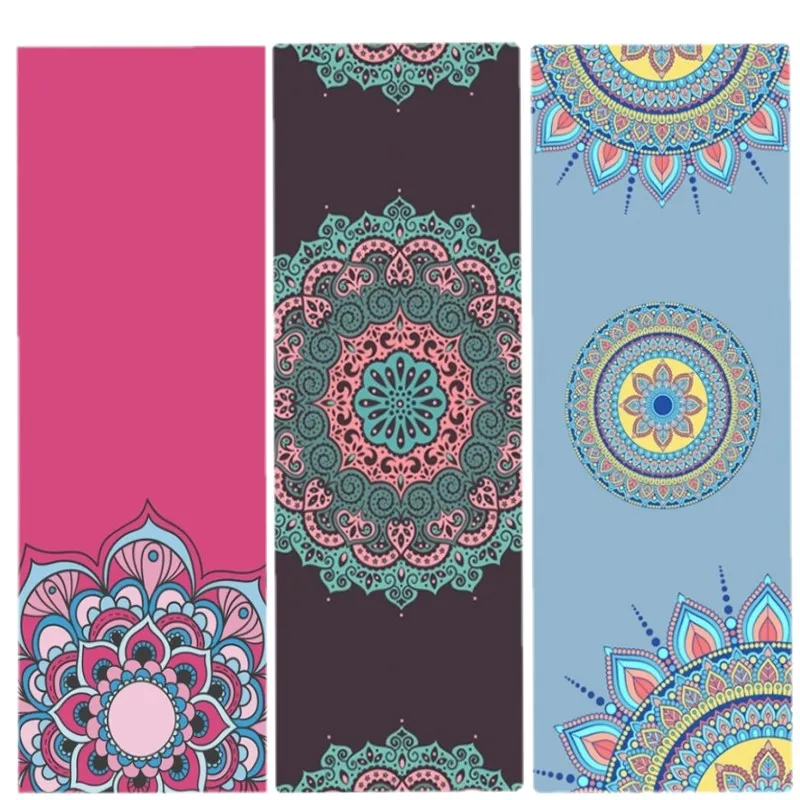 Hot Yoga Mat Towel 185*61cm Printed Yoga Towel Non slip Fitness Workout Mat Cover For Pilates Gym Yoga Blankets