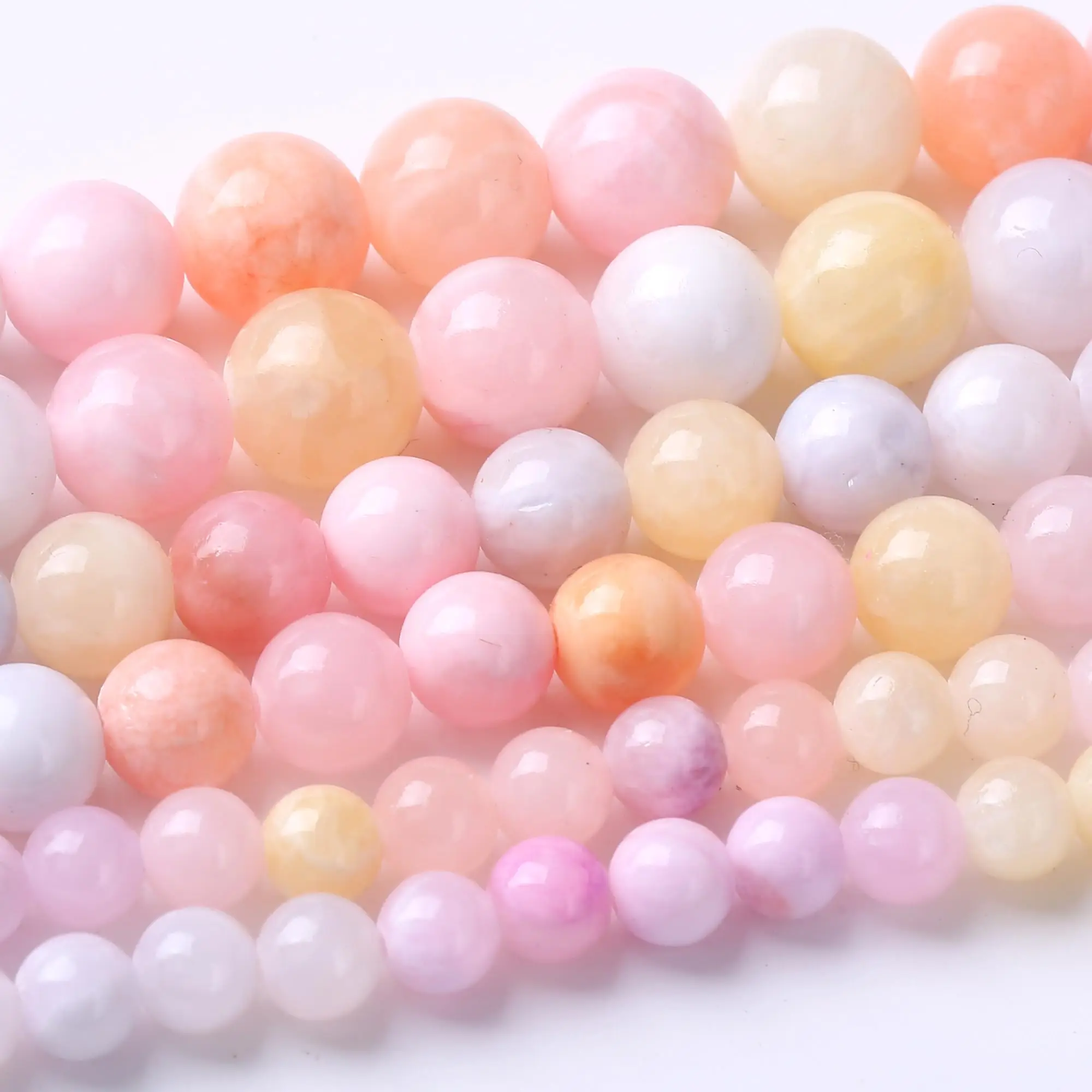 Natursteinperlen, 6–10 mm, Morganit, rund, lose Distanzperlen für Schmuckherstellung, DIY-Armbänder, Ohrringe, Zubehör