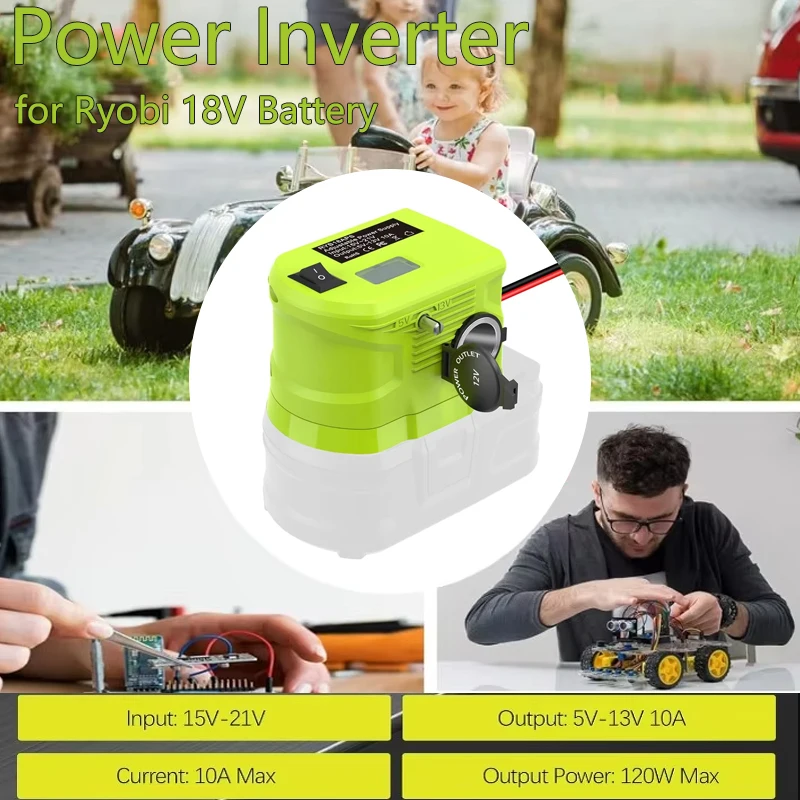 

Адаптер-преобразователь напряжения для аккумулятора Ryobi 18В: DC 18В в 12В, регулятор напряжения, блок питания для DIY проектов с гнездом прикуривателя