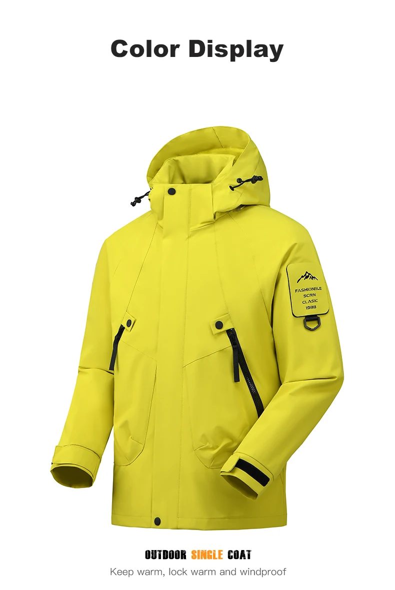 LNGXO Unisex wasserdichte Outdoor-Jacke, Windjacke, Regenmantel zum Klettern, Wandern, Camping, Trekking, Herren und Damen, winddicht, atmungsaktiv – Detail 8