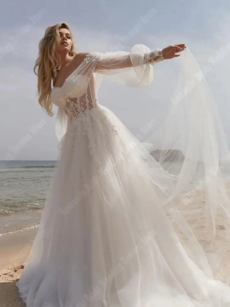 Abiti da sposa con colletto a cuore per le donne nuovo elenco abiti in Tulle lanuginoso Plus Size popolare a-line Princess Vestidos De Noivas