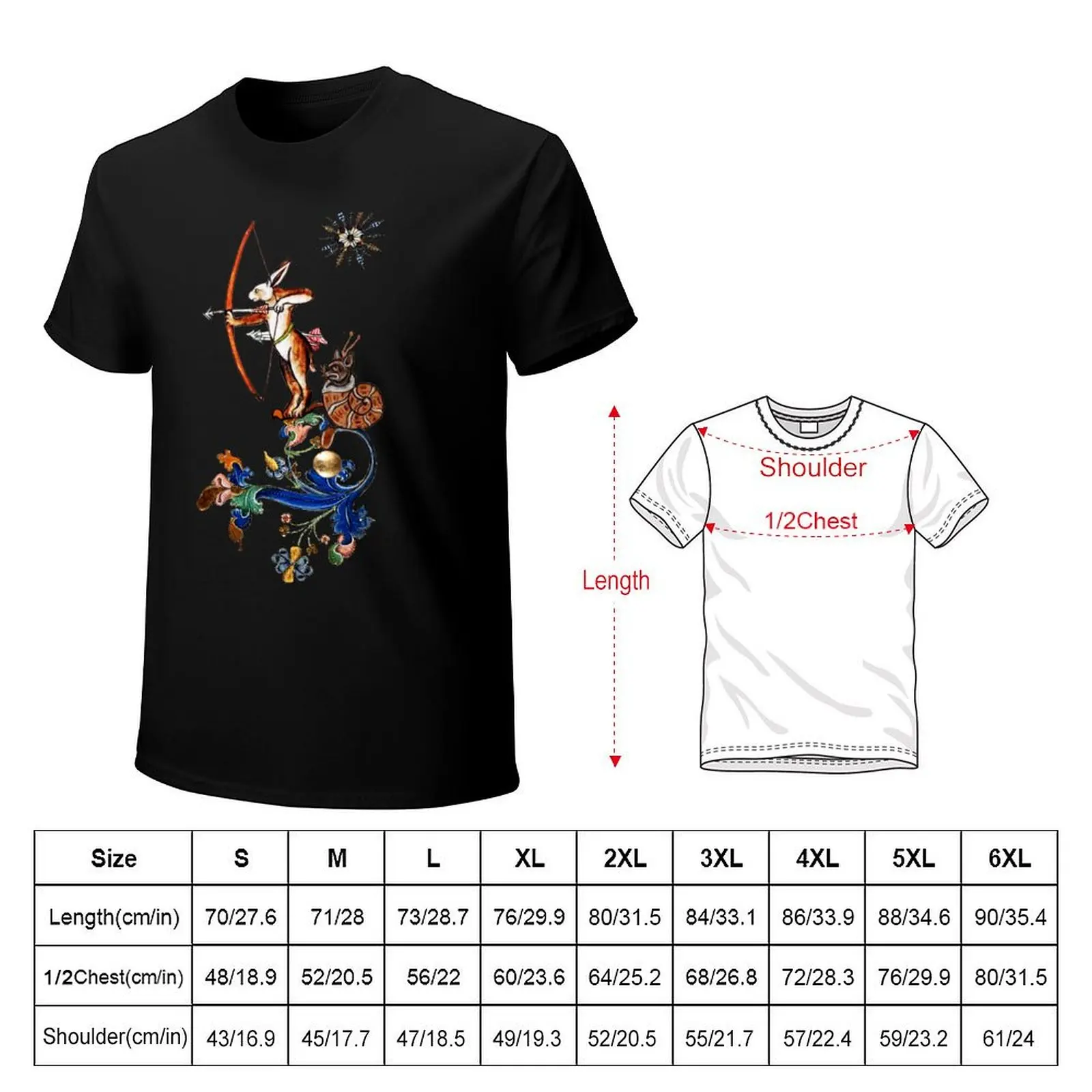 WEIRD MEDIEVAL BESTIARY Archer Rabbit And Snail Cat T-Shirt Plus Size Loose Short Sleeve Top