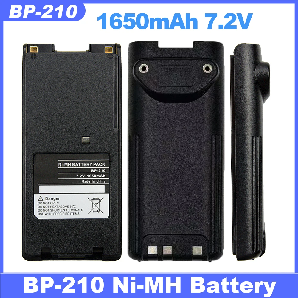 BP-210 batterie Ni-laissée 1650mAh 7.2V pour Icom Walperforated Talkie IC-A6 IC-A24 IC-F30GT IC-F40GT IC-F40GS IC-F3GT IC-F3GS radios bidirectionnelles