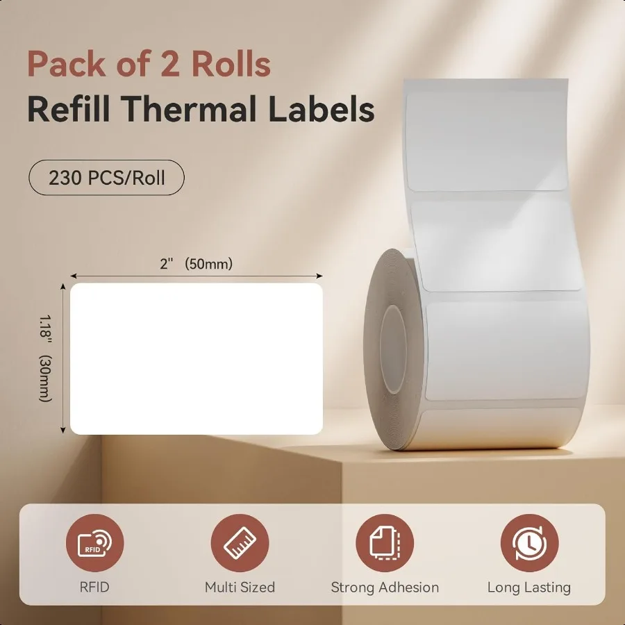 2 لفات تسميات ل B1 B21 B3S K3 2 ''x 1.18'' 50x30 مللي متر صانع الملصقات الشريط مقاوم للماء Oilproof و Tearproof ملصقات الطابعة الحرارية