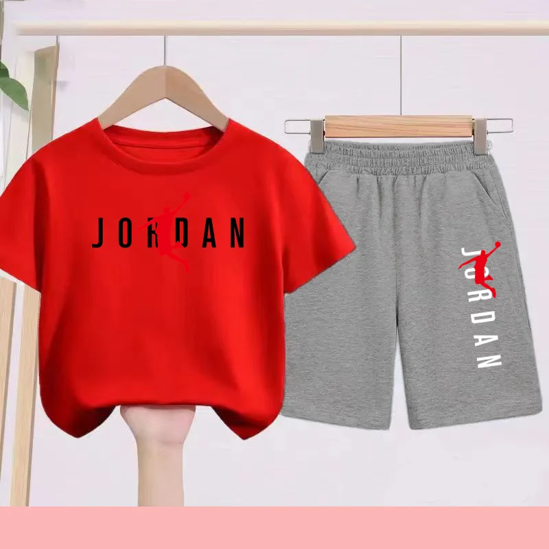

Children's Summer T-shirt+shorts Durable and Comfortable Material, Suitable for Sports and Exercise Boys and Girls Will Love It