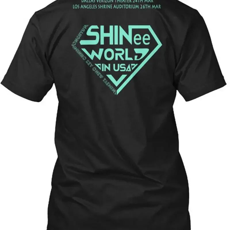 Футболка SHINEE WORLD V IN USA tours 2017, футболка KPOP, сделано в размерах от S до 5XL