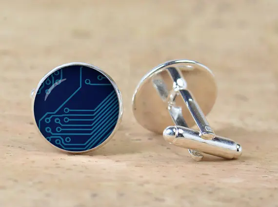 Unisex Computer Circuit Board Cufflinks