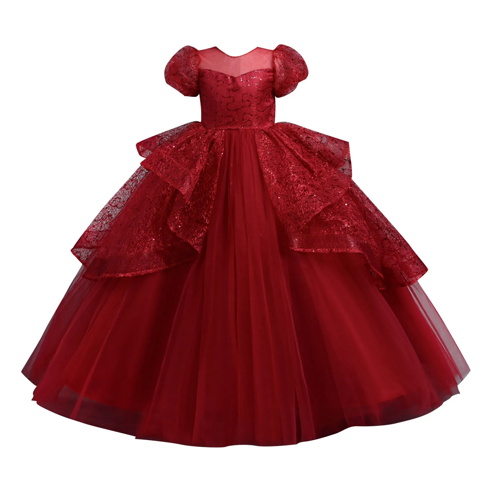 Girl Princess Dress Children\'S Fashionable Flower Girl Piano Performance Dress Host Evening Dress Walk Show Costumes
