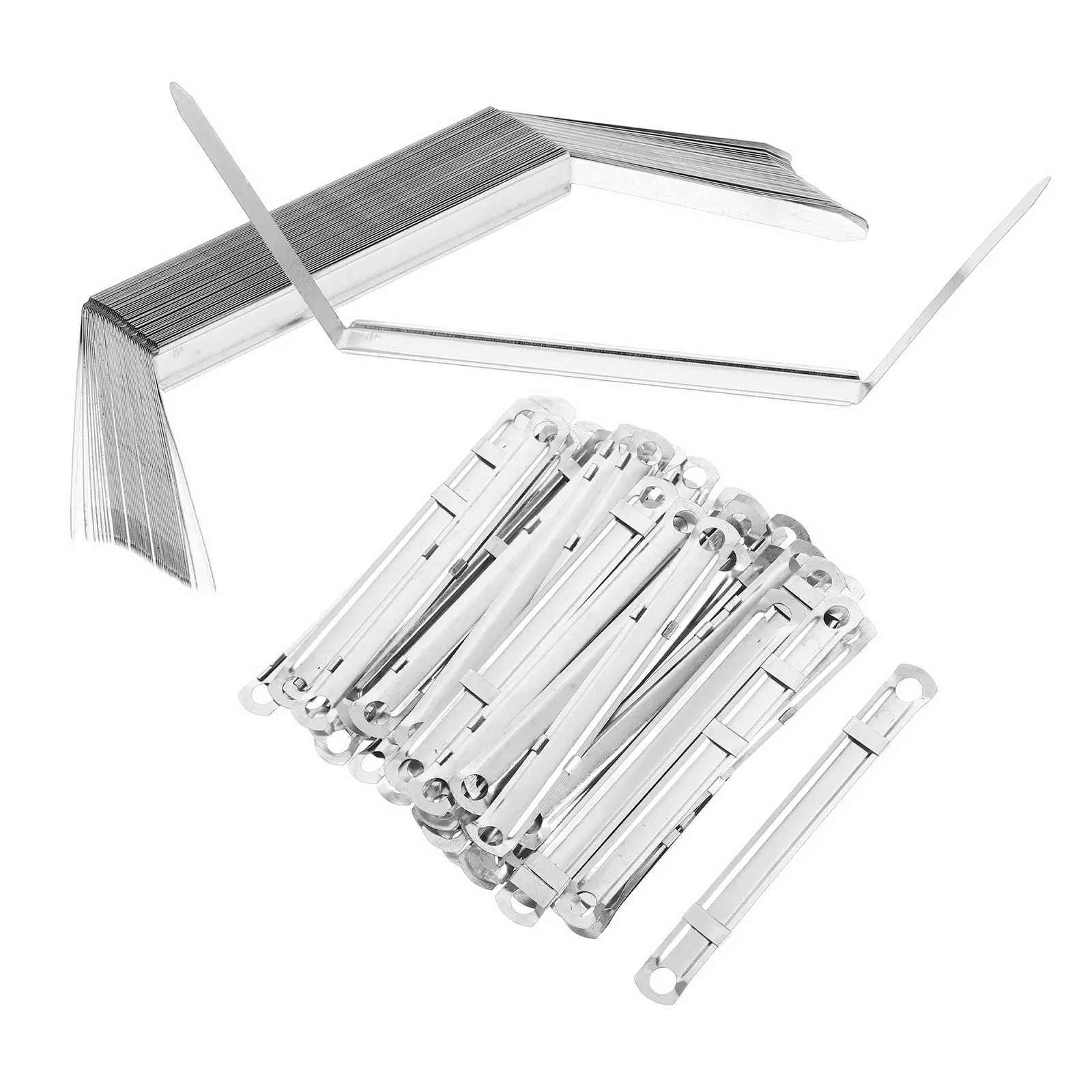 100 Pcs Metalbindingclipbindingringbindingstrip Binder Clips Craft Practical Bookbinding Stationery Supplies Fastener Office