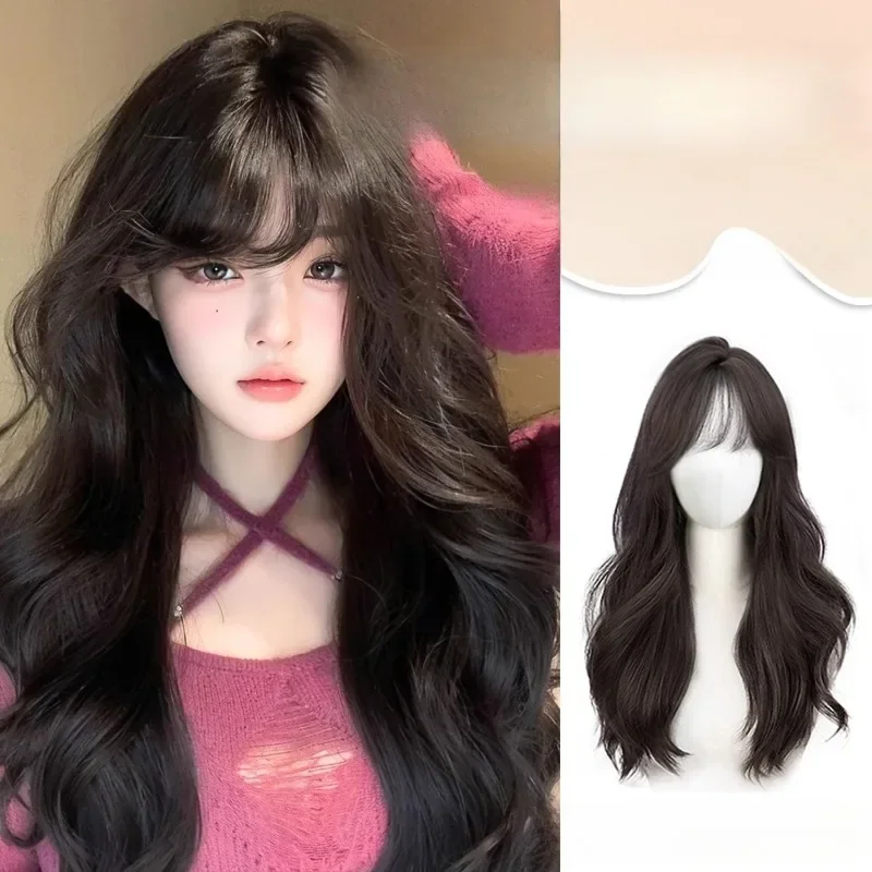 

Wig Long Water Wave black Cosplay wigs for Women Daily Party Natural use Soft Synthetic Hair Heat Resistant lace front wig