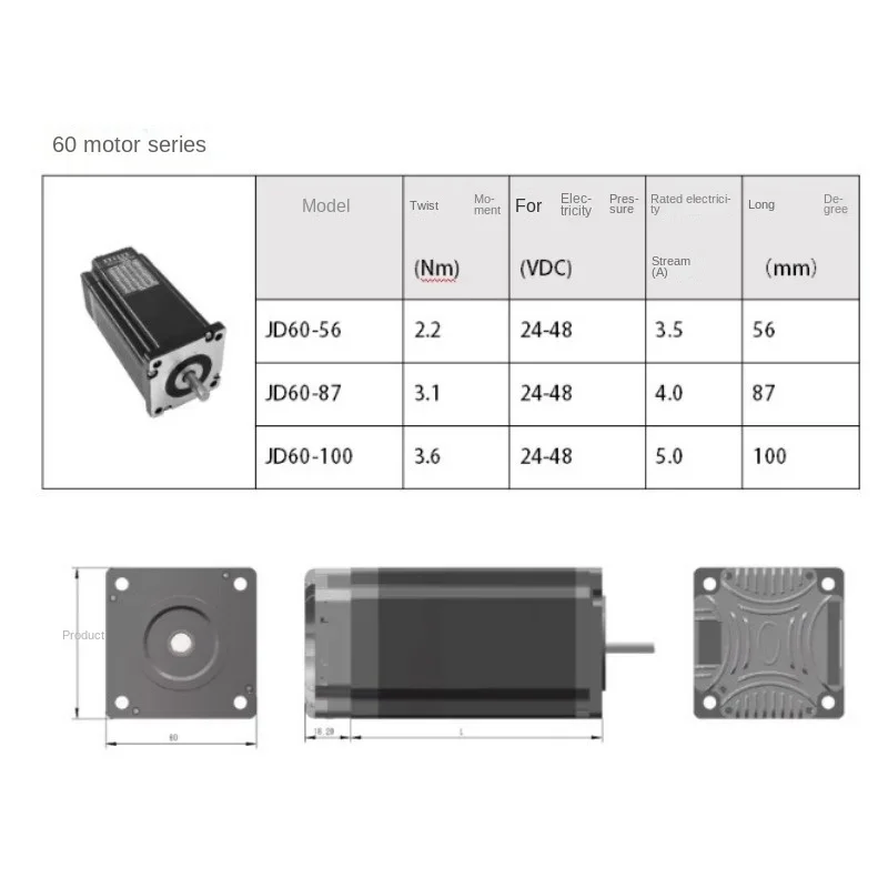 Motore passo-passo a circuito chiuso integrato 42/57/60 con driver integrato muslim/0. 8Nm/1.5Nm/2.2Nm/2.8Nm/3.2Nm/3.1Nm/3.6Nm