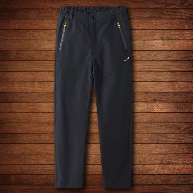 Men Tactical Softshell Pants Double Layer Thick Grid Waterproof Hiking Cycling Commute Elastic Casual Trousers