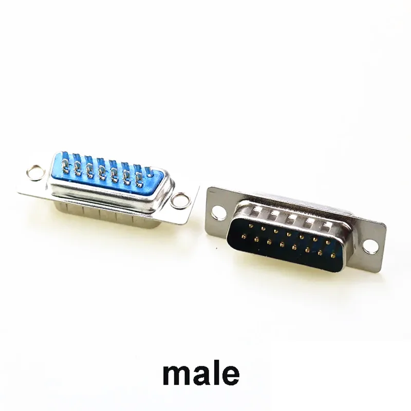 DB15 DP15 Connector Core VGA plug connector 3 row 15 holes/pin female male socket adapter D-Sub DP15 PCB Insert plate type 15Pin