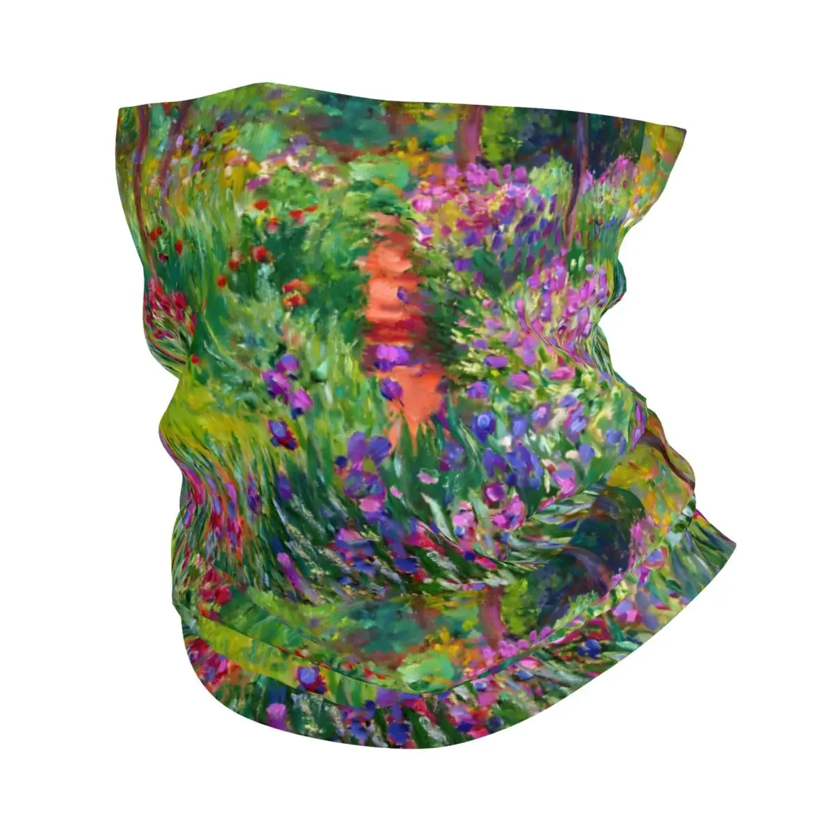 Monet The Iris Garden At Giverny Bath Mat Bandana Neck Cover Printed Wrap Scarf Multi-use Cycling Riding for Men Unisex Thin