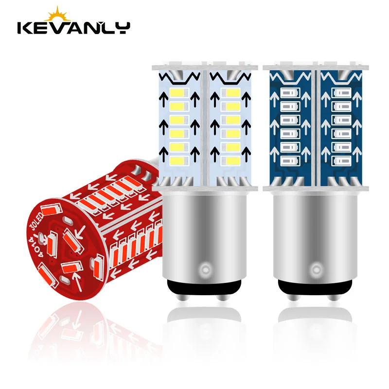 1/2 PCS 1157 BAY15D P21/5W Motorcycle Strobe Flowing Brake Light Bulbs 12V 4014 30SMD Signal Light Parking Lights Tail Lights