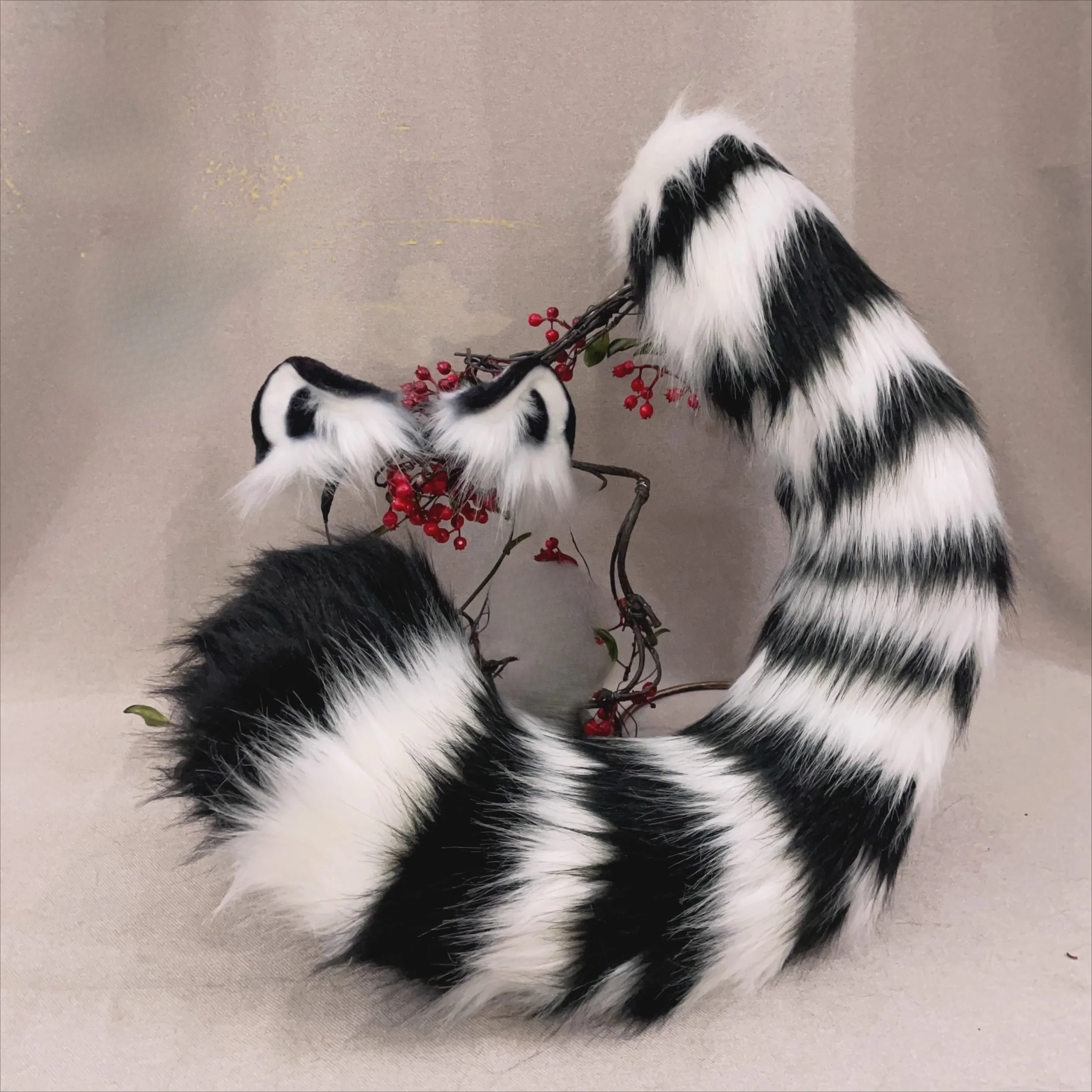 New White Tiger Big Cats Tail Set Halloween Prop Headband Cat Ears DIY Cosplay Animal Ears Headwear Kawaii Lolita Headband