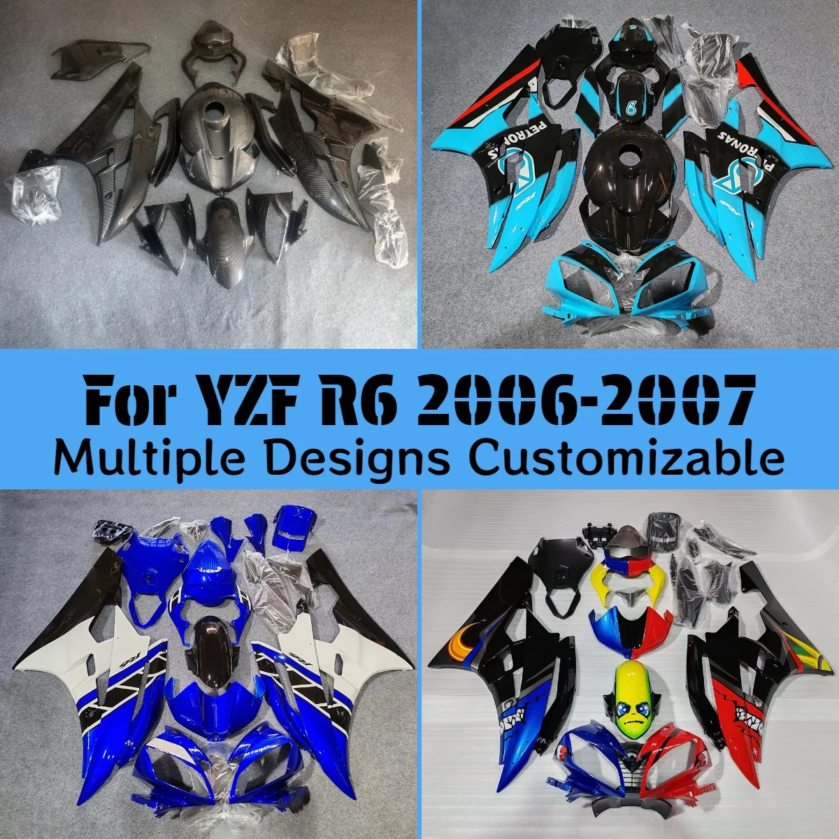 Injection Fairings YZF R6 2006 2007 Motorcycle Full Fairing Bodywork Kit ABS Plastic Set for YAMAHA YZFR6 06 07
