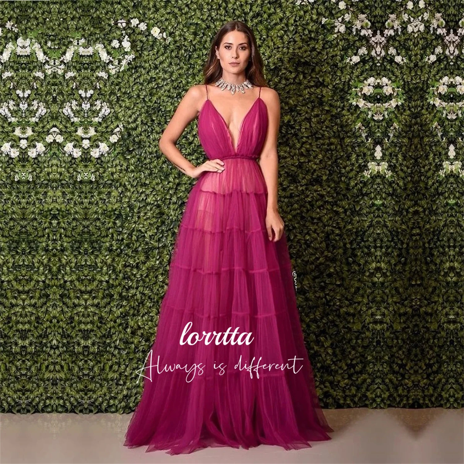 Lorrtta-Robe de soirée en maille superposée pour femme, ligne A, robe de Rh, robes de luxe, gala, Rh, luxe, turc, quelle que soit la fête, 2024, 2024