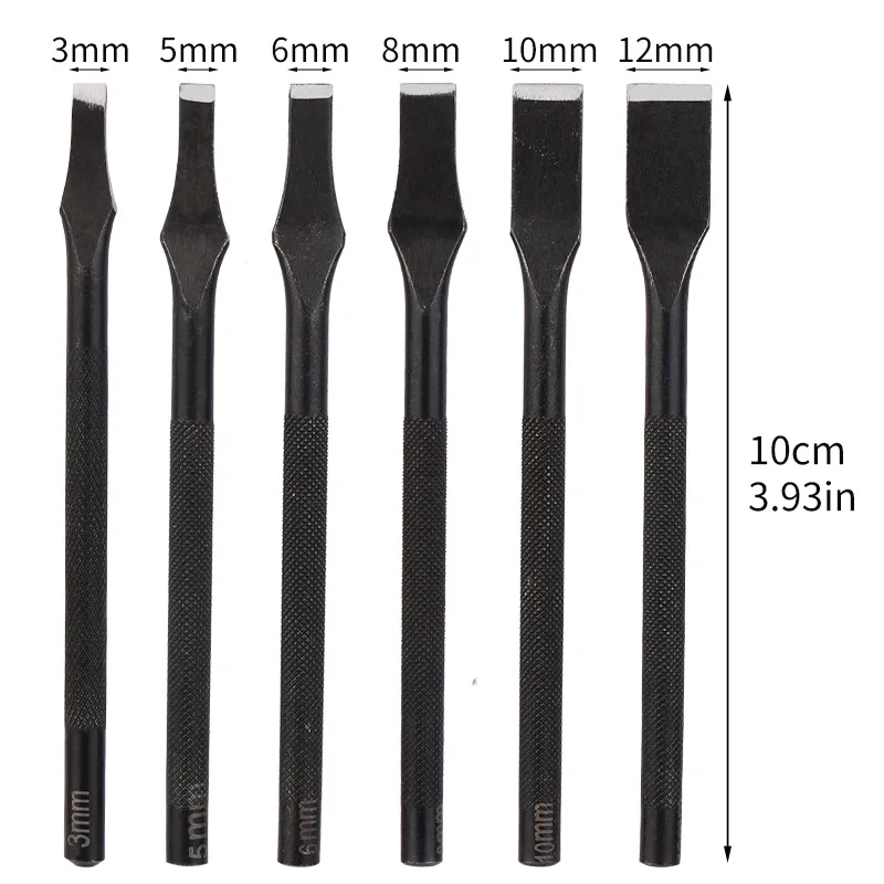 6Pcs/Set Professional Leather Manual DIY Tool Leather Cutting Knife Parallel Knife Leather Straight Punch Multi-size