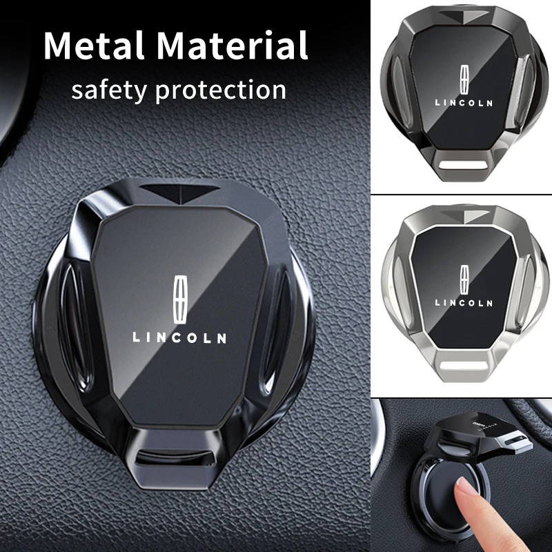 Car One-Touch Start Button Cover Metal Start Case Decor Accessories For Lincoln MKZ MKX Aviator Navigator Continental Corsair view 2