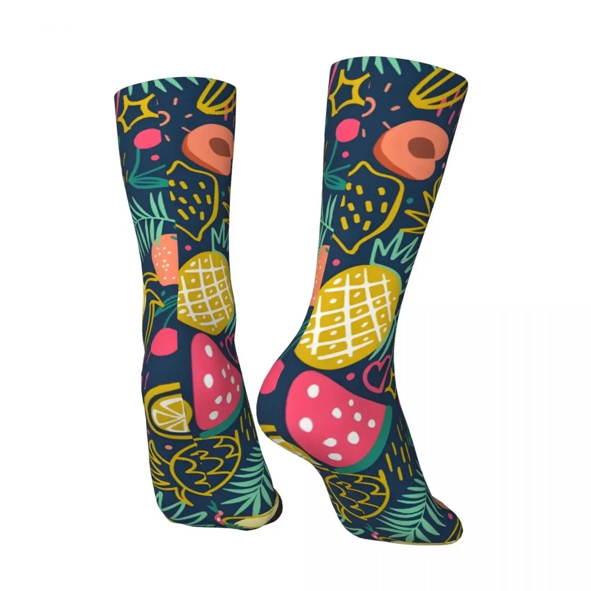 Crazy compression Tropical Fruit Sock for Men Harajuku Quality Pattern Crew Sock Novelty