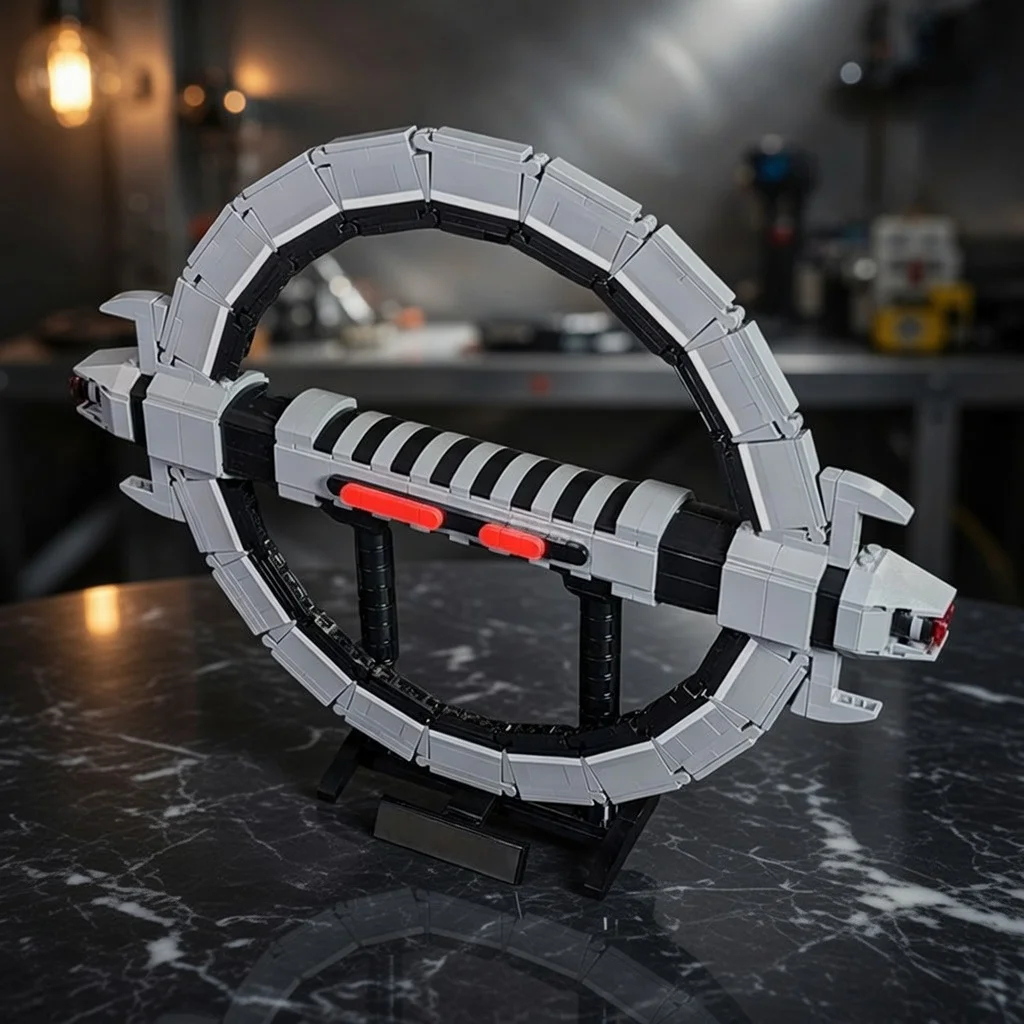 

Moc Space Movie Spinning Circular Laser Sword Hilt Building Blocks MOC Sci-Fi Bricks Model Ornament DIY Gift for Adults