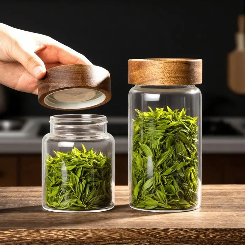 

Стеклянная банка для хранения пищевых продуктов с герметичной крышкой, без свинца, для кофе и чая, декоративный контейнер для дома