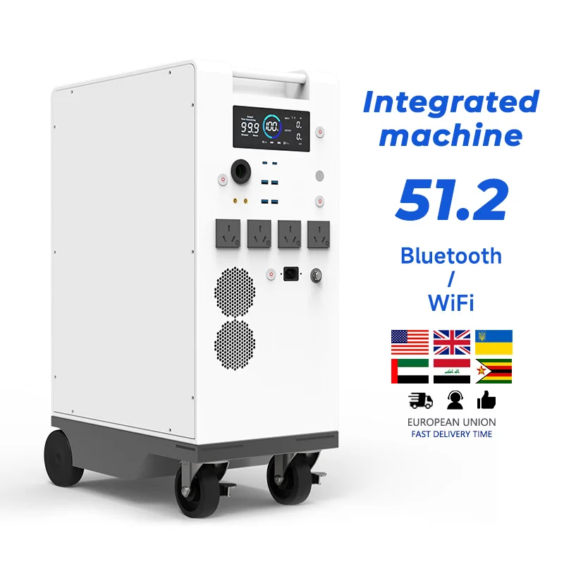 Portable 5kWh Lithium Battery Home Energy Storage All-In-One 10kWH Inverter 12V 100AH Wall-Mounted Solar Hybrid Grid CAN AC
