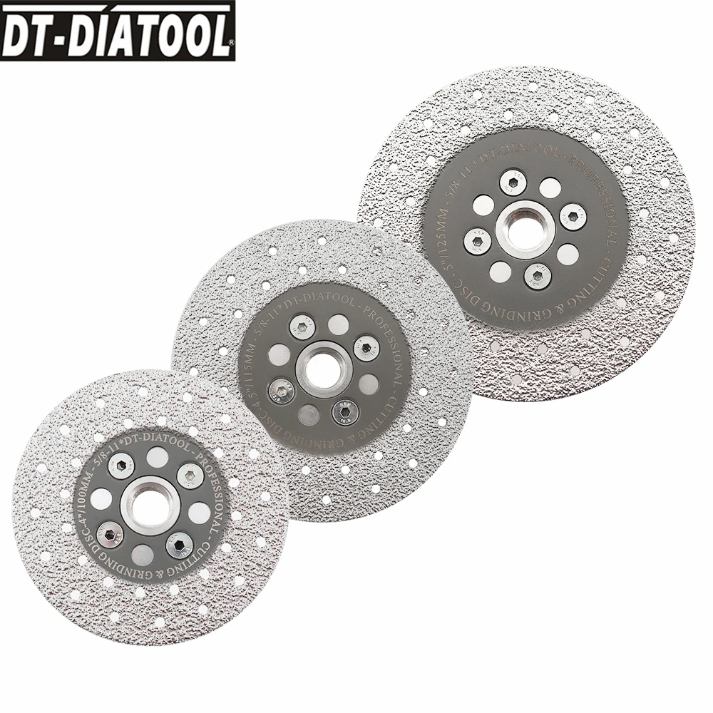 DT-DIATOOL 2pcs Dia 100/115/125mm 5/8-11 Flange Double Sided Diamond Cutting Disc & Grinding Wheel Fast Cut Shape Grind Stone