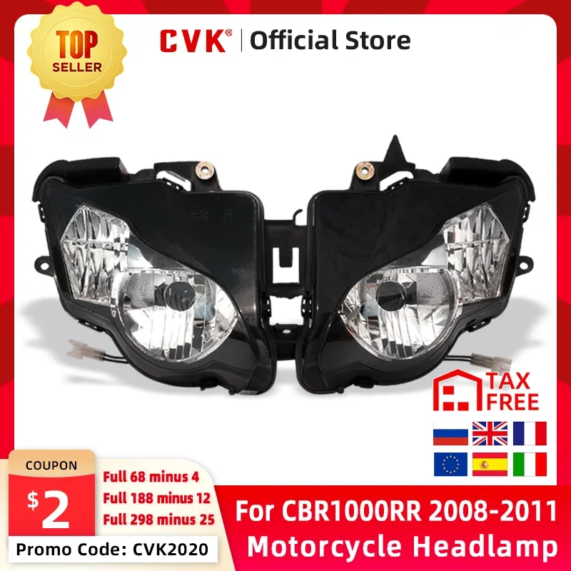 CVK Motorcycle Headlight Headlamp Head Light For HONDA CBR1000RR 2008 2009 2010 2011 CBR1000 CBR 1000RR 08 09 Head Lamp Parts