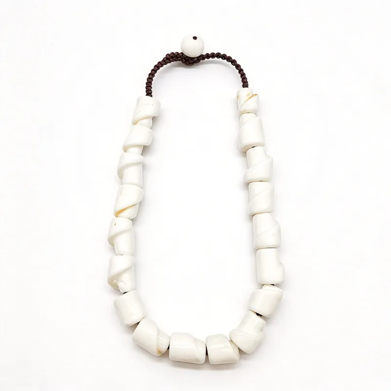 Big White Conch Shell Nugget Beads Strand Necklace from Himalayan TNL253