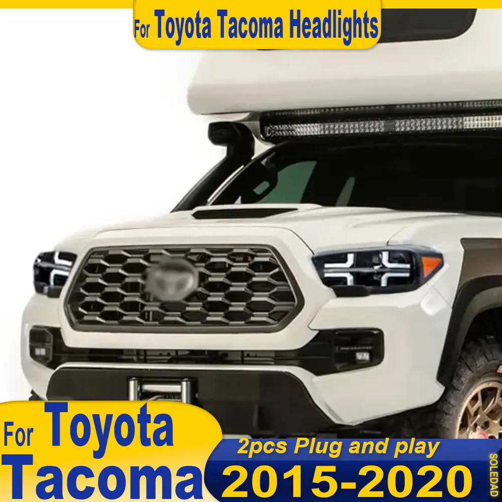 Car Headlight For Toyota Tacoma 2015 2016 2017 2018 2019 2020 Upgrade with LED Daytime Running Light and LED Turn Signal and LED