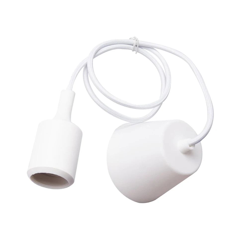

Silicone Hanging Lamp Holder with E27 Base LED Light Socket for Kitchens Dining Rooms Living Rooms Corridor Bars Restaurants (Wh