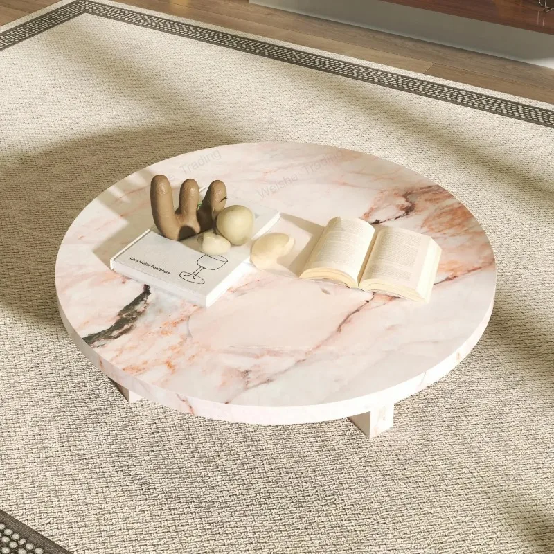 

Круглый журнальный столик из розового нефрита, большой роскошный каменный приставной столик для гостиной, устойчивый к теплу и царапинам, эксклюзивный дизайн, с возможностью индивидуального заказа