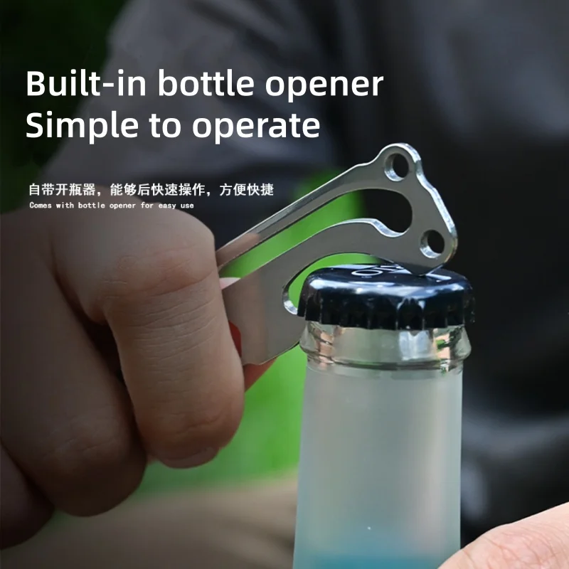 Man Outdoor Multifunctional Hanging Buckle Pocket Key Clip Stainless Steel Key Buckle EDC Tool Bottle Opener Hexagonal Wrench