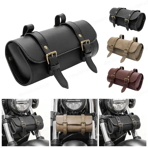 Borsa per attrezzi moto Borsa forcella universale Borse laterali Borsa per manubrio Borsa portaoggetti Sissy Bar per Honda Kawasaki Suzuki Yamaha Sportster