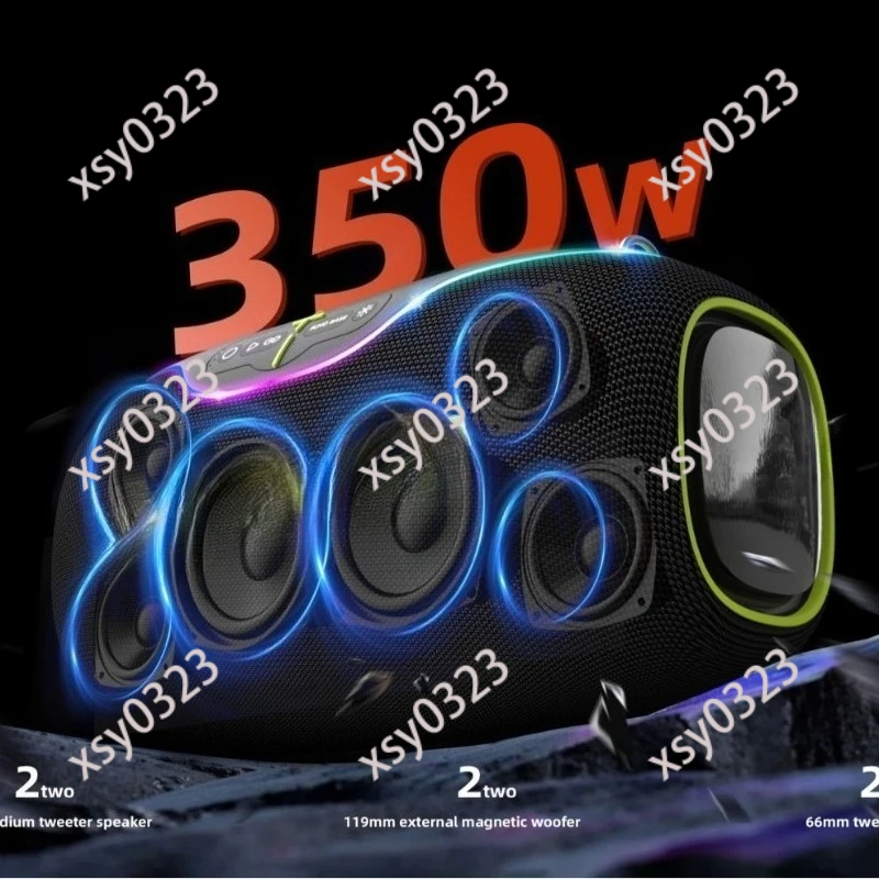 80W Bluetooth Speaker Outdoor Karaoke Subwoofer with Microphone And RGB Light for Party Sound System Wireless