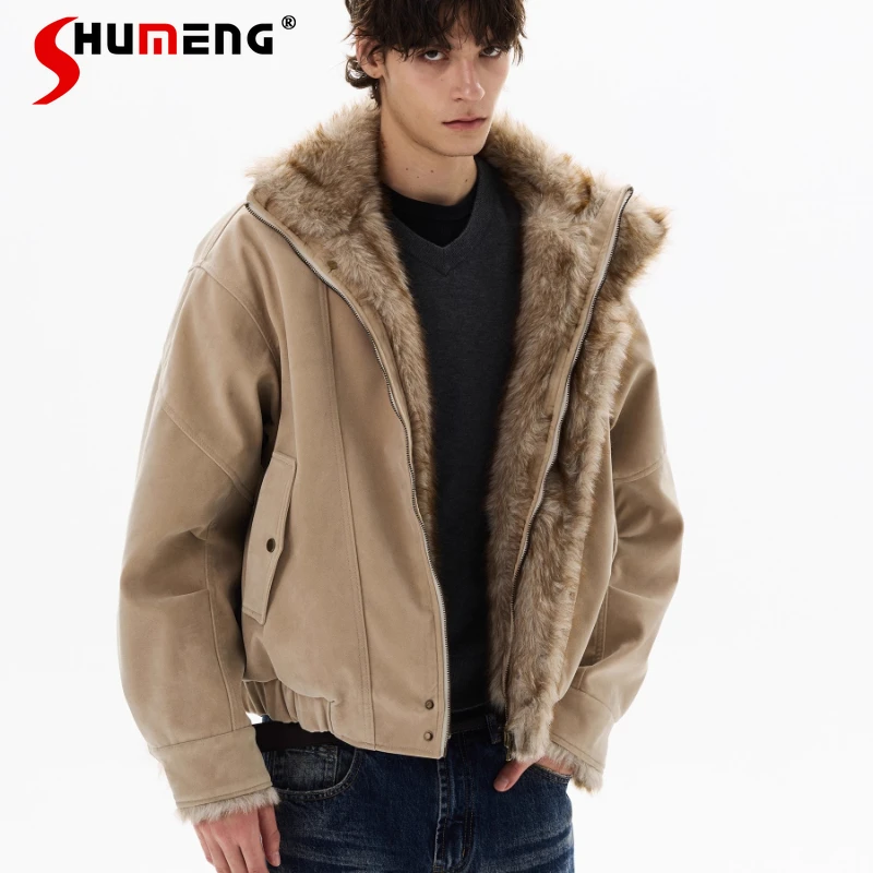 2025 Couple Winter New American Style Retro Trendy Thickened Jackets Men Women Fashion Handsome Parkas Solid Color Comfort Coats