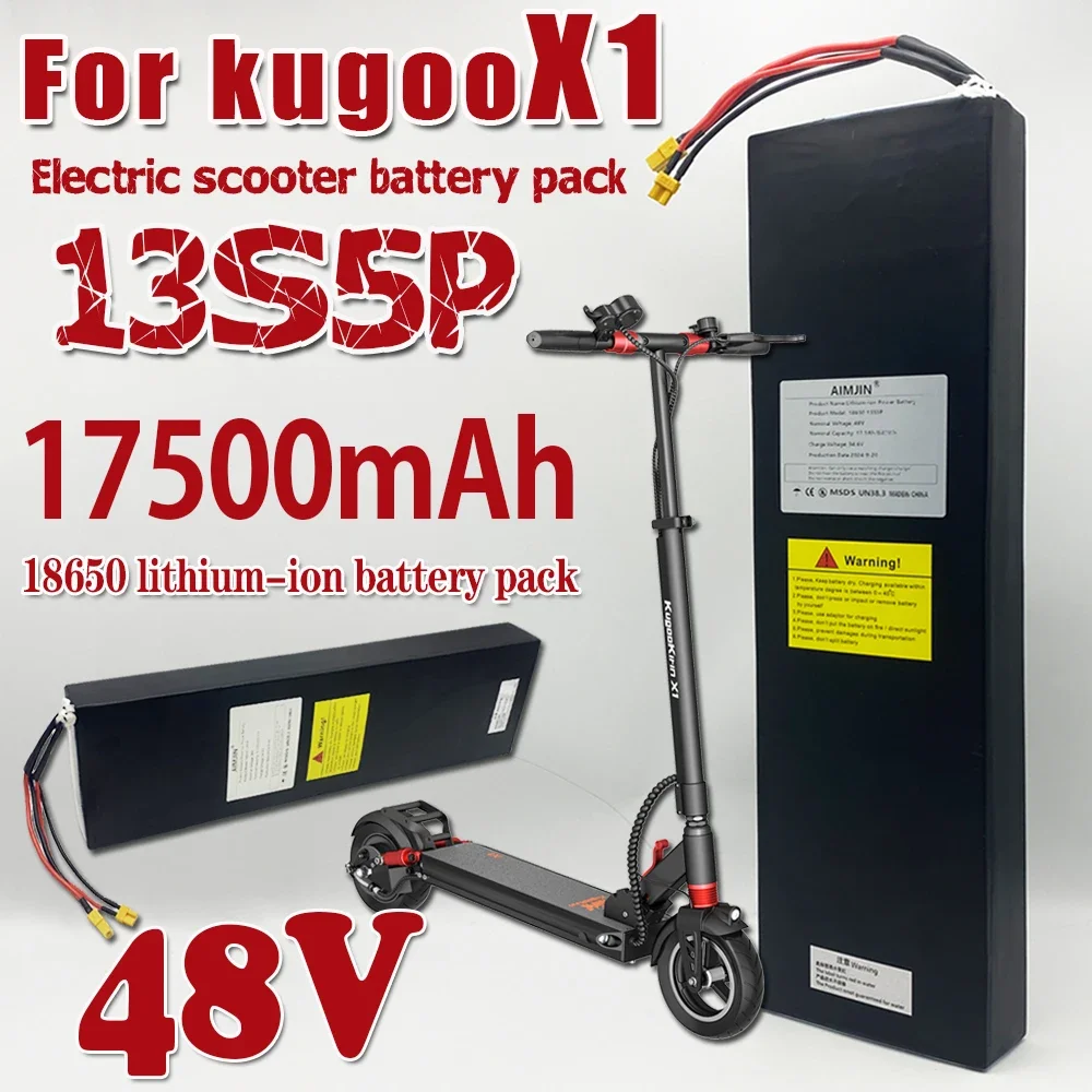 For Kugoo X1/X1Plus scooter 48V battery 17500mAh 13s5p lithium battery pack with BMS