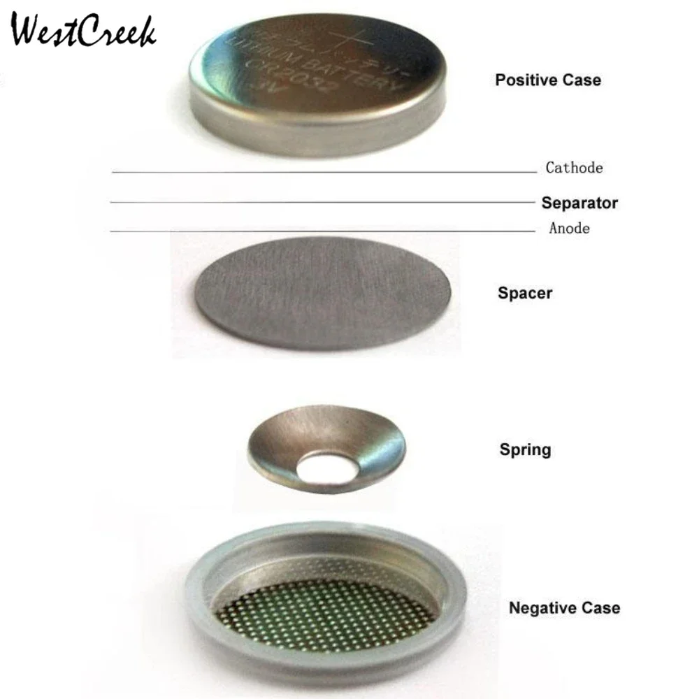 500 Set/Pack 316 Stainless Steel Coin Cell Case with Conical Spring and Spacer for CR2032 / CR2025 / CR2016