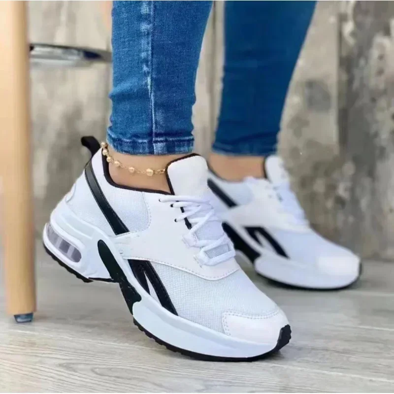 Summer New Fashion Breathable Shoes for Women Comfortable Mesh Women\'s Sneakers Fabric Lace Up Vulcanize Shoes Female Zapatos