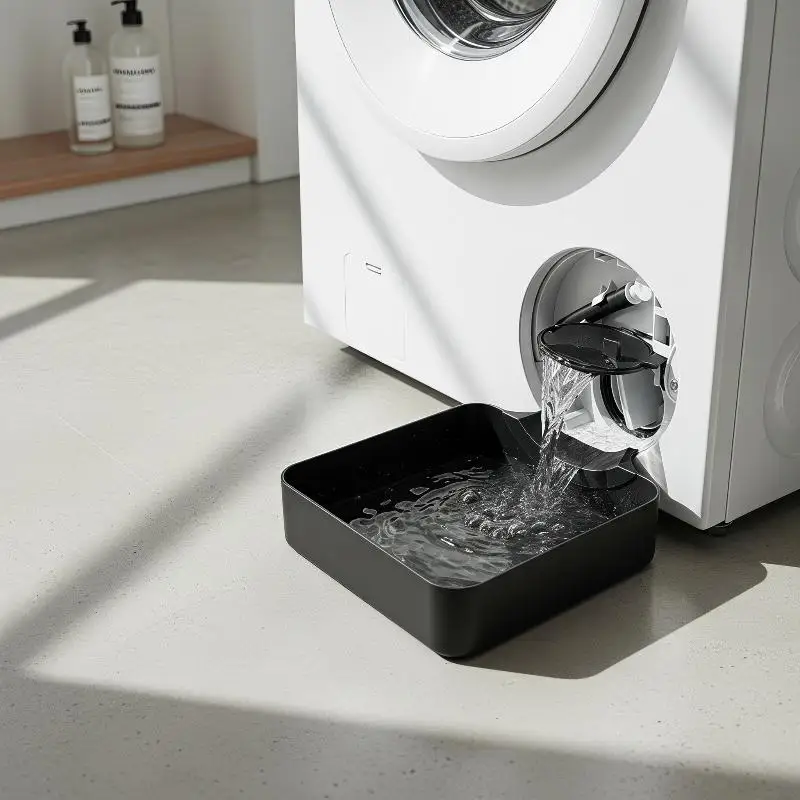 Washing Machine Drain Leak Proof Tray 1Pcs Non-Toxic Water Catch Box for Rental House Drum Washer Protection