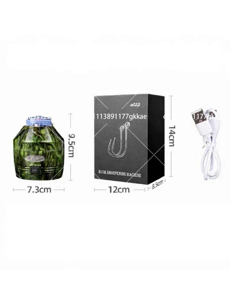 USB Rechargeable Fishing Hook Sharpener, Diamond Wheel Fast Sharpening, Portable Electric Grinder for Anglers