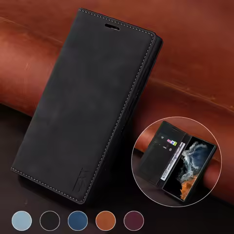 Wallet Magnetic Flip Leather Case For Samsung Galaxy S23 Ultra S22 Plus S21 FE S20 Ultra S10 Plus S9 S8 A73 5G A72 A71 A54 5G