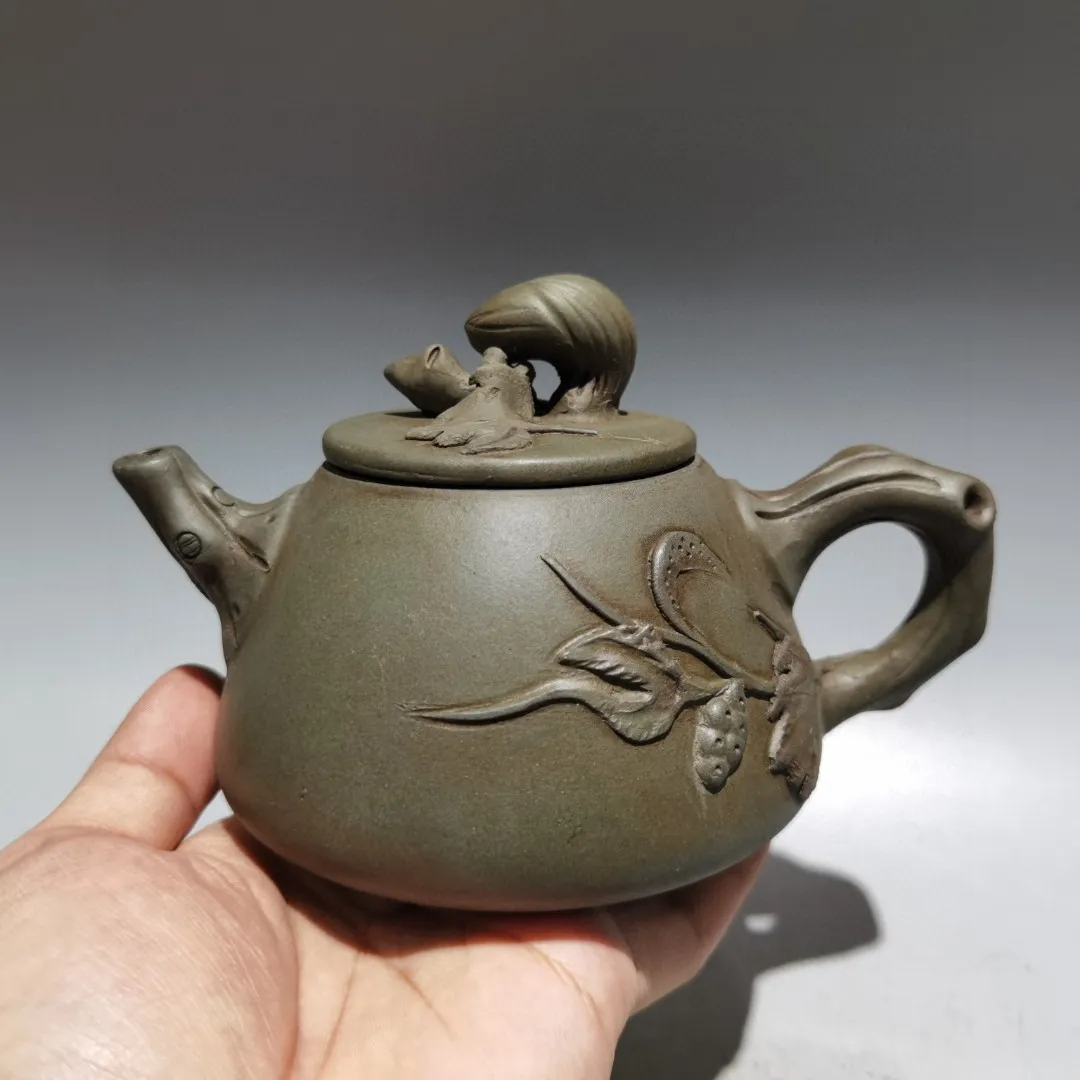 

Исинский чайник, фиолетовый глиняный горшок, виноградная белка, узор, горшок с корнем дерева, чайник, чайник, дегустация, чайная церемония, украшения