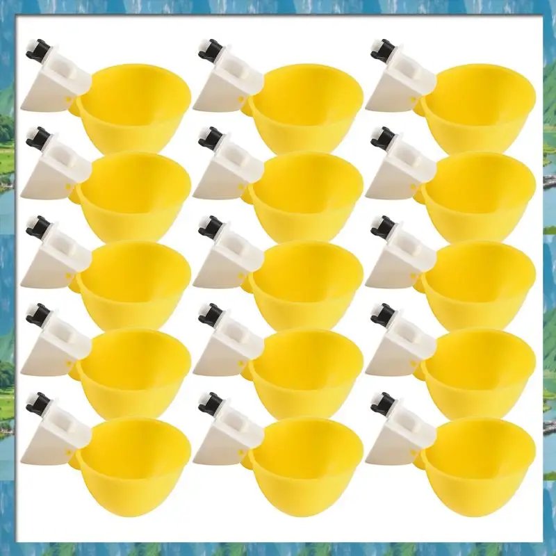 AB07 HOT 15 Stuks Kip Waterer Automatische Drinker Kip Feeder Plastic Gevogelte Water Drinkbekers Gevogelte Boerderij Dier Levert