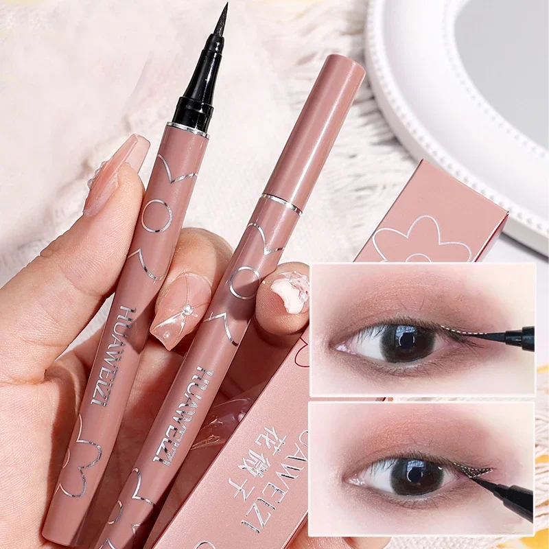 Waterproof Matte Black Eyeliner Pen Long Lasting Quick Drying Smooth Easy To Color Ultra-thin Liquid Eyeliner Pigment Eye Makeup