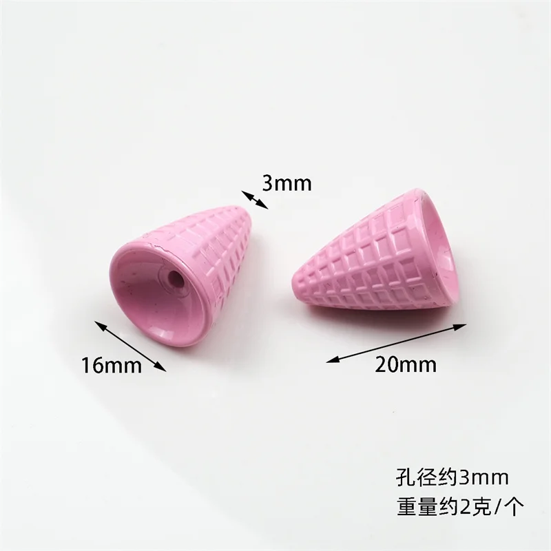 Wholesale 100pcs/lot color print cartoon ice cream shape resin straight hole beads diy jewelry garment pendant accessory
